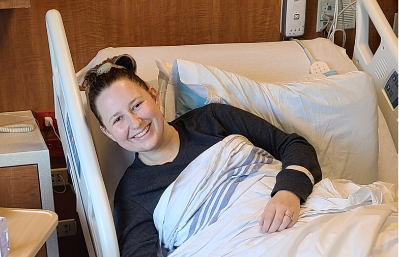 Julia smiling while in the hospital